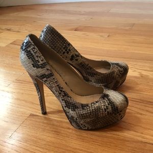 Aldo’s Platform Snakeskin Pump